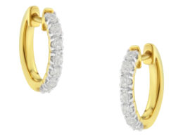 10K Yellow Gold Diamond Diamond Huggy Earring (1/2 cttw, I-J Color, I2-I3 Clarity)
