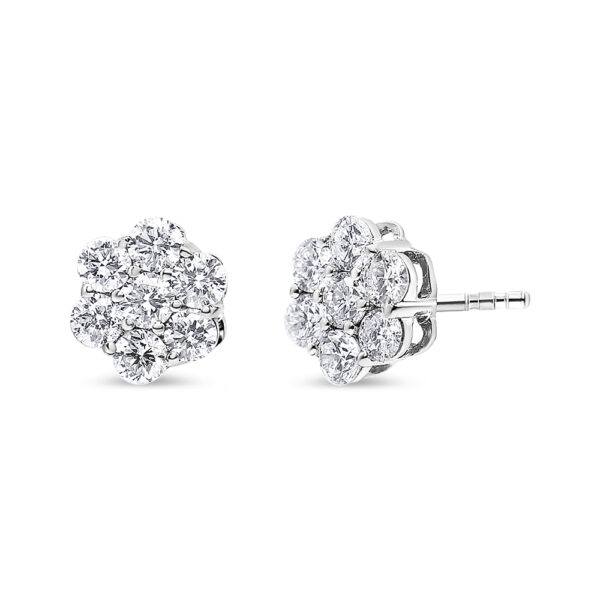 14KT White Gold 1 cttw Diamond Composite Stud Earrings (I-J, SI2-I1)