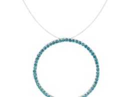 14K White Gold 2 cttw Treated Blue Round Cut Diamond Pendant Necklace (I2-I3)