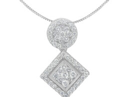 14K White Gold 1 cttw Diamond Pendant Necklace (H-I, I1-I2)