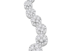 10K White Gold Round Cut Diamond Journey Circle Pendant Necklace (1.00 cttw, H-I Color, I1-I2 Clarity)