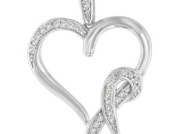 .925 Sterling Silver1/6 cttw Diamond Heart Pendant Necklace (H-I, SI2-I1)