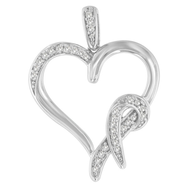 .925 Sterling Silver1/6 cttw Diamond Heart Pendant Necklace (H-I, SI2-I1)