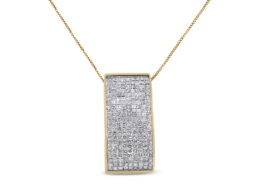 14K Yellow Gold Princess-Cut Diamond Pillar Pendant Necklace (1 5/8 cttw, H-I Color, SI1-SI2 Clarity)