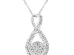 .925 Sterling Silver Diamond Accent Infinity 18" Pendant Necklace (I-J color, I2-I3 clarity)