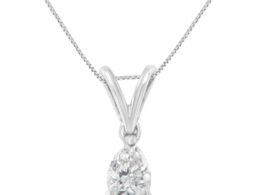 10K White Gold 1/5 cttw Diamond Pear Pendant Necklace (H-I, SI1-SI2)