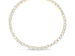 10K Yellow Gold Plated .925 Sterling Silver 4 Cttw Diamond Circle Hoop 18" Pendant Necklace (J-K Color, I1-I2 Clarity)