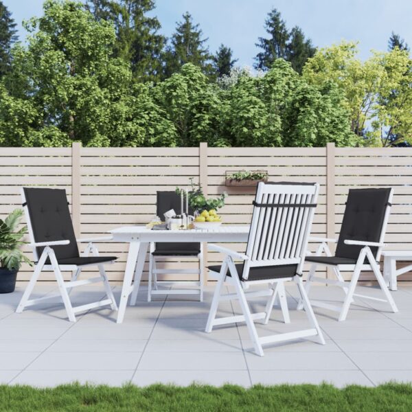 vidaXL Garden Highback Chair Cushions 4 pcs Black 47.2"x19.7"x1.2" Fabric