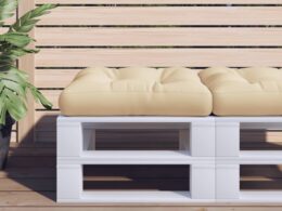 vidaXL Pallet Cushion Beige 19.7"x19.7"x4.7" Fabric