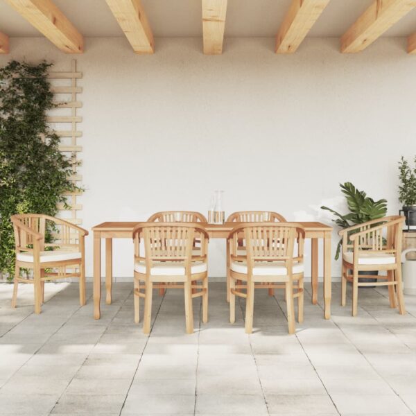 vidaXL 7 Piece Patio Dining Set Solid Wood Teak