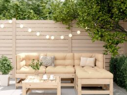 vidaXL 5 Piece Patio Lounge Set Solid Wood Pine