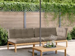 vidaXL 3 Piece Patio Pallet Sofa Set with Cushions Solid Wood Acacia