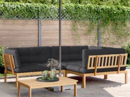 vidaXL 4 Piece Patio Pallet Sofa Set with Cushions Solid Wood Acacia