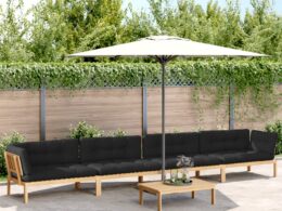 vidaXL 5 Piece Patio Pallet Sofa Set with Cushions Solid Wood Acacia