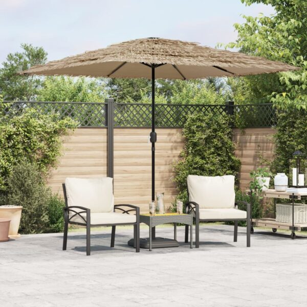 vidaXL Garden Parasol with Steel Pole Brown 97.6"x97.6"x97.6"