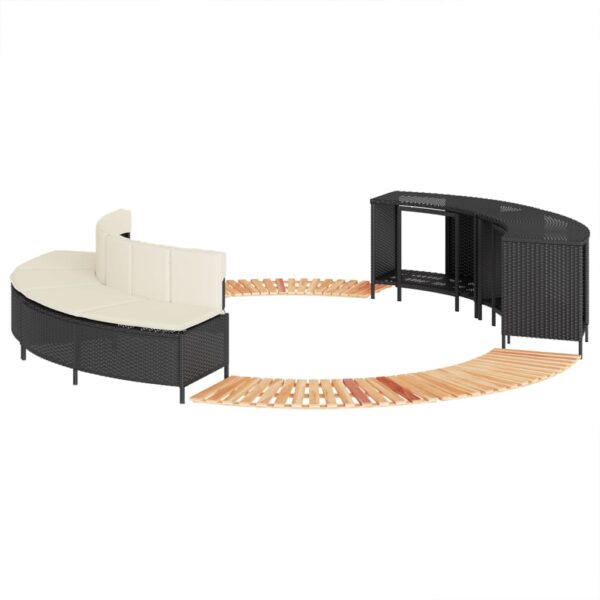 vidaXL Hot Tub Surround Black Poly Rattan and Solid Wood Acacia