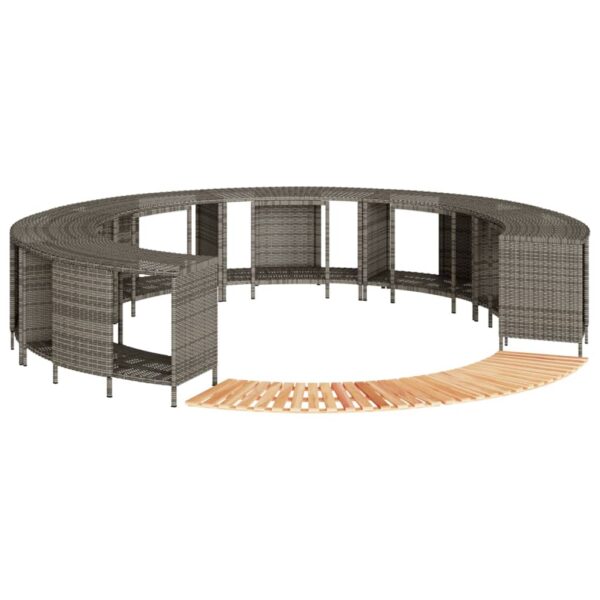 vidaXL Hot Tub Surround Gray Poly Rattan and Solid Wood Acacia