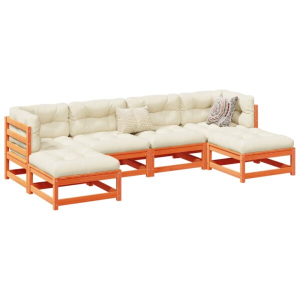 vidaXL 6 Piece Patio Sofa Set Wax Brown Solid Wood Pine