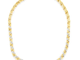 10K Yellow Gold 1 cttw Diamond Riviera Statement Pendant Necklace (J-K, I2-I3)
