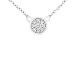 10K White Gold 1/4 Cttw Diamond Flower Pendant Necklace (I-J Color, I2-I3 Clarity) - Adjustable 16-18" chain