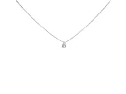 14K White Gold 1/2 Cttw Pear Shape Lab Grown Diamond Solitaire Pendant Necklace (F-G Color, VS2-SI1 Clarity)