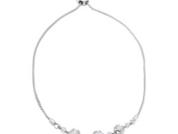 14K White Gold 3/4 Cttw Round Diamond Adjustable 7" to 9.5" Inch Bolo Link Bracelet (I-J Color, I1-I2 Clarity)