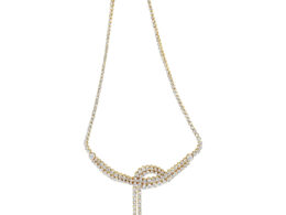 14k Yellow Gold 17.0 Cttw Diamond Double Row Lariat 18" Inch Tennis Necklace with Pear Shape Diamond Drop Tips (I-J Color, VS2-SI1 Clarity)