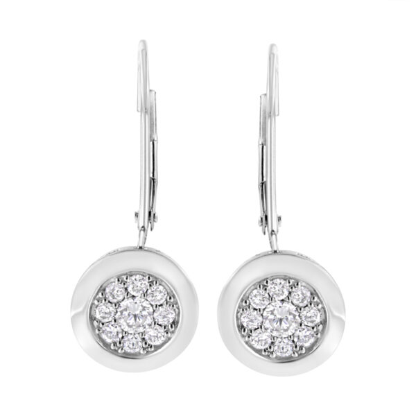 .925 Sterling Silver 3/4 cttw Lab Grown Diamond Cluster Dangle Earring (F-G Color, VS2-SI1 Clarity)