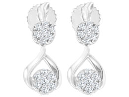 10K White Gold Plated Sterling Silver 1/2 cttw Lab Grown Diamond Dangle Earring (F-G Color, VS2-SI1 Clarity)