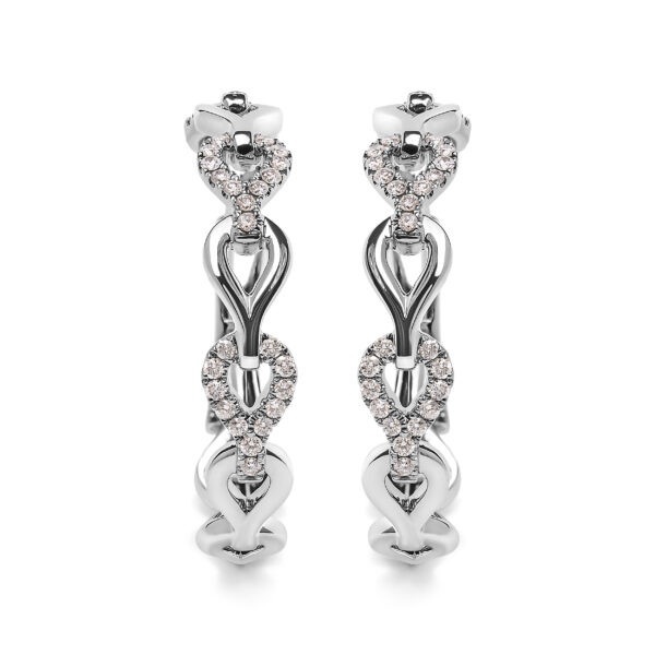 14K White Gold 1/2 Cttw Diamond Open Link Hoop Earrings (G-H Color, SI1-SI2 Clarity)