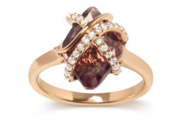 14K Rose Gold 1/5 Cttw Diamond Wrapped 15x15 MM Purple Amethyst Cocktail Ring (G-H Color, SI1-SI2 Clarity)