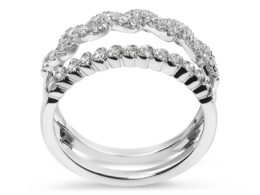 14k White Gold 1/2 Cttw Diamond Enhancer Wrap Ring Guard ( I-J Color, I2-I3 Clarity) - Size 6.5