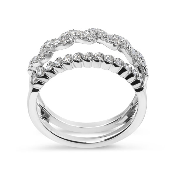 14k White Gold 1/2 Cttw Diamond Enhancer Wrap Ring Guard ( I-J Color, I2-I3 Clarity) - Size 6.5