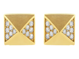 14K Yellow Gold 1/4 Cttw Diamond Pyramid Stud Earring (G-H Color, SI1-SI2 Clarity)