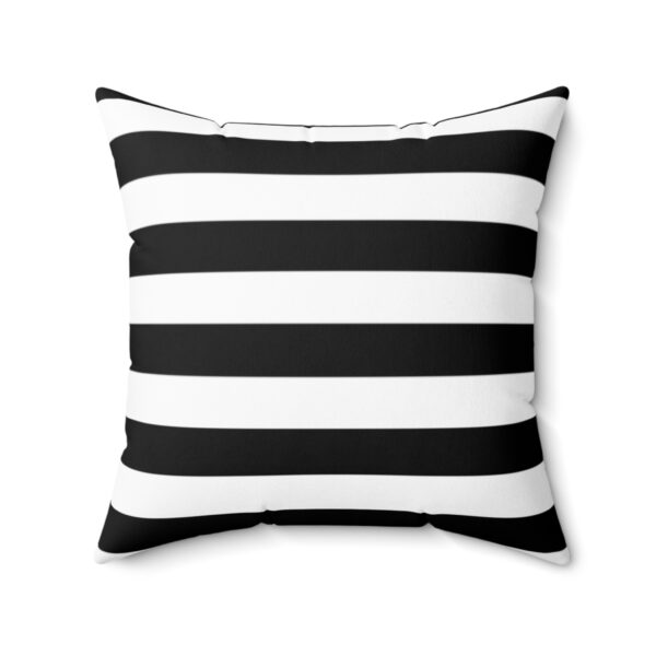 Black and White Striped Spun Polyester Square Pillow - Image 11