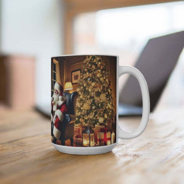 "Fireside Comfort with Santa" 15 oz Coffee Mug - Image 4