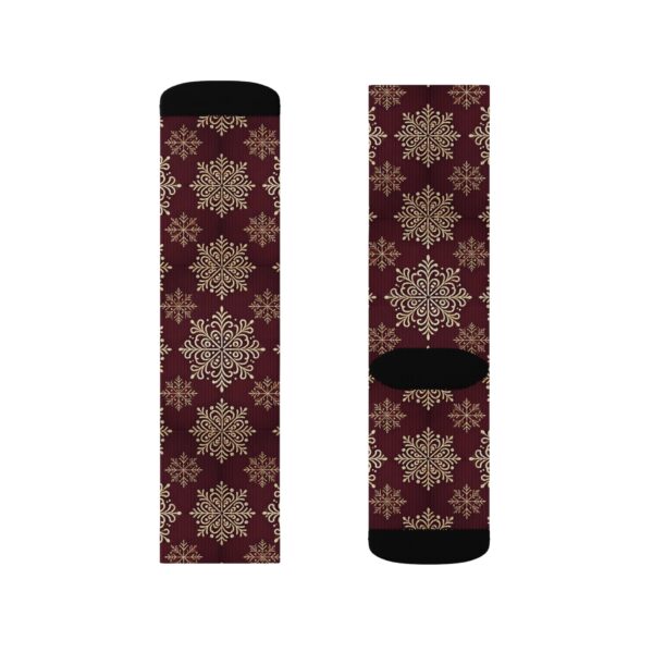 Burgundy Snowflake Socks - Image 12