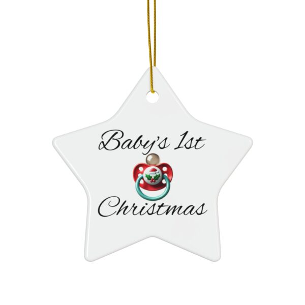 Baby's 1st Christmas Ceramic Ornament, 4 Shapes and designs - Image 7