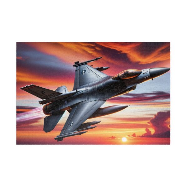 Epic F-16 Flying in the Sunset Puzzle - Image 13