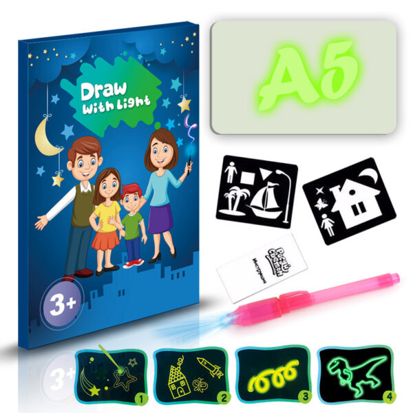 Educational Toy Drawing Pad 3D Magic 8 Light Effects Puzzle Board Sketchpad - Image 5