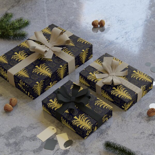 Golden Trees Wrapping Paper Rolls, 1pc - Image 4