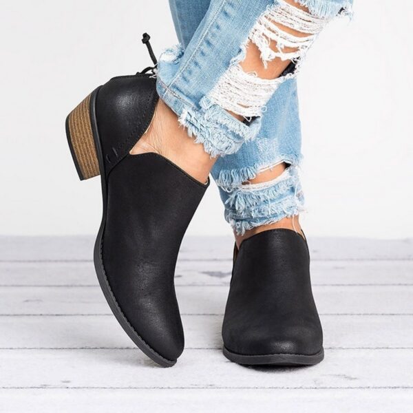 Autumn Women Shoes Retro High Heel Ankle Boots - Image 4