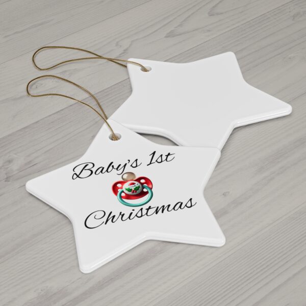 Baby's 1st Christmas Ceramic Ornament, 4 Shapes and designs - Image 8