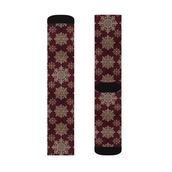 Burgundy Snowflake Socks - Image 7