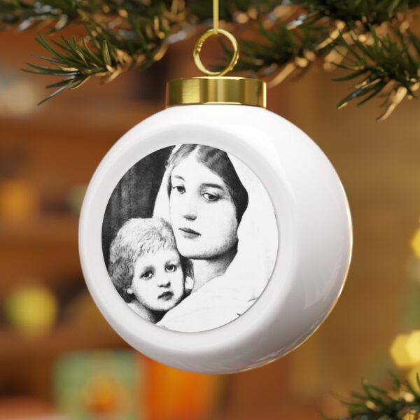 Mary and Baby Jesus Christmas Ball Ornament - Image 7