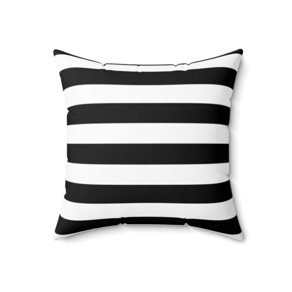 Black and White Striped Spun Polyester Square Pillow - Image 8