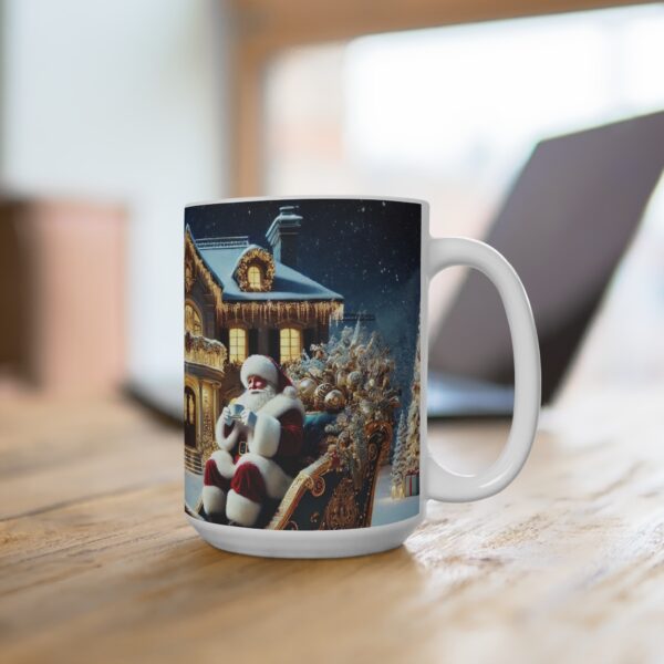 "Sleigh Bells and Coffee" 15 oz Coffee Mug - Image 4