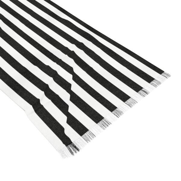 Black and White Striped Light Scarf - Image 4