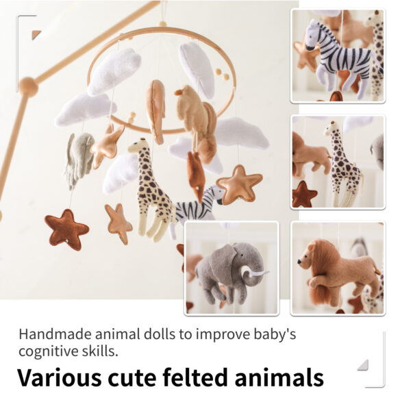 Room Hand-eye Coordination Decoration Wind Chimes Crib Felt Forest Animal Cloud Moon Bed Bell - Image 10