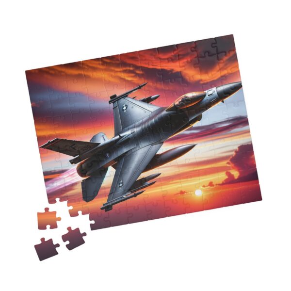 Epic F-16 Flying in the Sunset Puzzle - Image 3